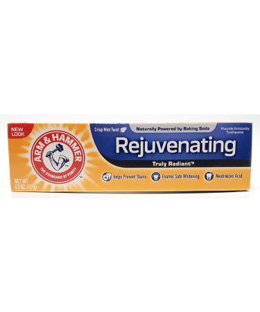 Arm & Hammer Truly Radiant Rejuvenating Whitening with Crisp Mint Twist 4.3 oz each (Pack of 3) 4.3 Ounce (Pack of 3)