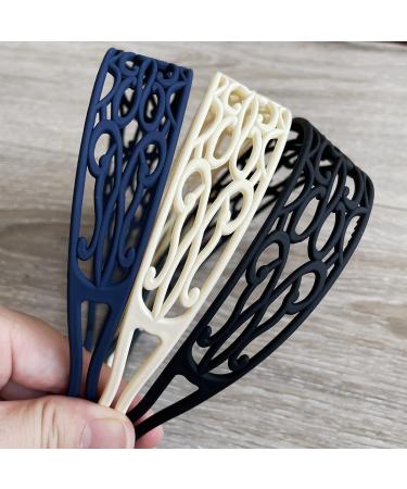 6pcs Flower & Solid Fashion Plastic Headbands for Women & Girls - Stylish Hair Accessories - Buy Online on GoSupps.com