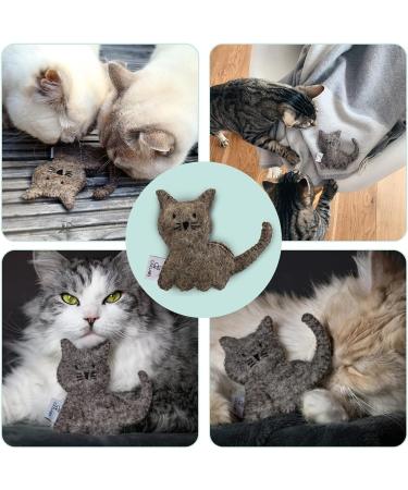 Catlabs Sustainable Cat Toys | Cuddly Cat with Catnip | 100% Natural Sheep Wool | Refillable & Eco-Friendly | Fair Manual Work for Your Cat - Buy Online on GoSupps.com