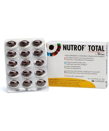 Nutrof Total Capsules Eye Health Supplement - 180 Capsules with Lutein, Zeaxanthin, Omega 3, and Antioxidants - Buy Online on GoSupps.com