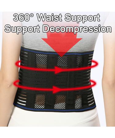 Breathable Network Back Belt | Comfortable Lumbar Support for Sciatica Herniated Disc & Lower Back Pain | Adjustable Unisex XL in Black - Buy Online on GoSupps.com