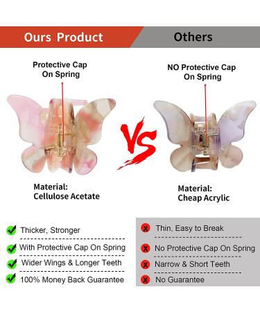 Jakeni Medium Claw Butterfly Hair Clips for Women and Girls - 4 Pack Celluloid Leopard Print Hair Claw Clips (Color B) - Buy Online on GoSupps.com