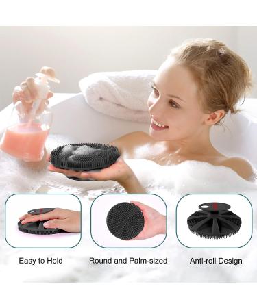 INNERNEED Food-Grade Silicone Body Scrubber & Scalp Massager Brush - Wet & Dry Hair Washing Tool in Black - Buy Online on GoSupps.com