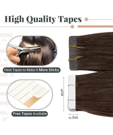 Elailite Tape Extensions - Invisible Real Human Hair - 20pcs 60cm #04 Mittel Braun - Premium Quality Hair Extensions for Seamless Volume - Buy Online on GoSupps.com