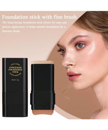 Stick foundation - 15g moisturizing creamy concealer | Long-lasting double-ended stick foundation lightweight makeup base with a natural finish for everyday beauty - Buy Online on GoSupps.com