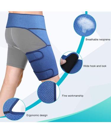 Thigh Bandage Compression Support | Adjustable Neoprene Hip & Sciatic Nerve Relief - Non-Slip Strap for Maximum Comfort - Buy Online on GoSupps.com