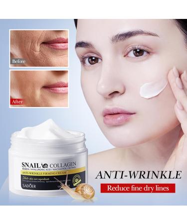 Snail Cream Snail Face Moisturiser Snail Mucin Moisturiser with Collagen and Retinol Firming Face Cream for Reduce Fine Lines Wrinkles Face Cream for Hydrating Anti Wrinkles - Smooth Fine Lines - Buy Online on GoSupps.com
