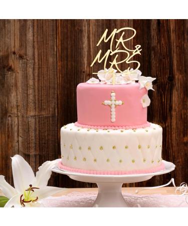 Wooden Mr and Mrs Cake Topper Wedding Cake Topper Bride and Groom Sign Wedding Engagement Cake Toppers Decoration Wedding Party Supplies (Style 1) - Buy Online on GoSupps.com