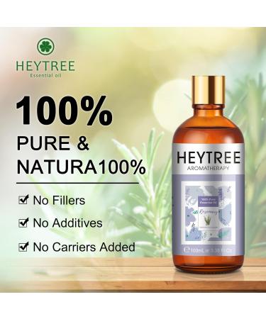 Heytree Rosemary Oil 100% Pure & Natural - 100ml Therapeutic Grade for Hair Growth Skin & Nails | Aromatherapy Diffuser Oil - Buy Online on GoSupps.com