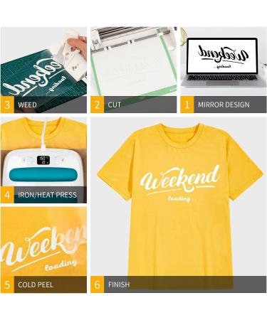 VinylRus White Heat Transfer Vinyl Roll - 12 x 35ft for Silhouette Cameo & Cricut - Buy Online on GoSupps.com