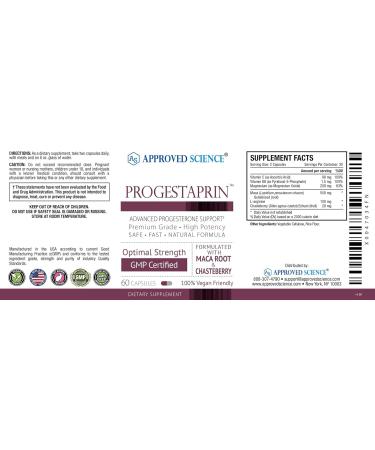 Approved Science Progestaprin - Vegan Progesterone Support Supplement (3 Bottles 180 Capsules) - Enhance Hormonal Balance & Wellbeing - Buy Online on GoSupps.com