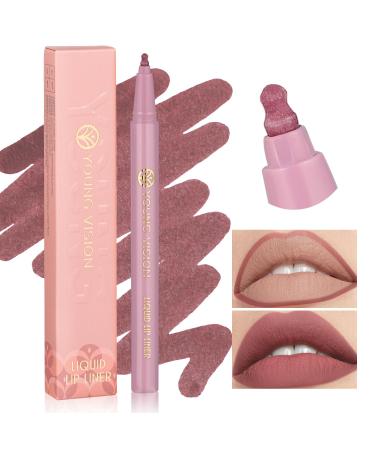 YOUNG VISION Gourd-Shaped Precision Liquid Lipstick & Lipliner - Nude Matte Perfection