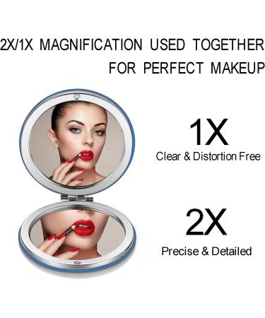 Ohana Gift - Stitch Makeup Mirror for Women | Travel Compact Mirror | Friendship Gift | Movie Lover Gift (Blue) - Buy Online on GoSupps.com