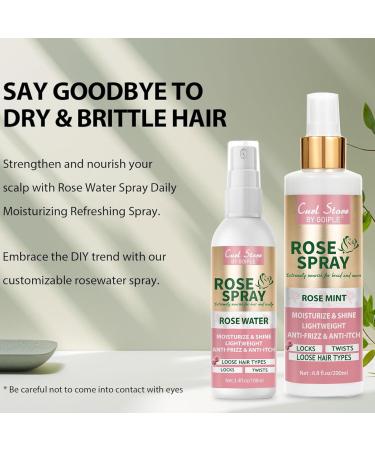 2Pcs Rose Water Spray for Hair Scalp Moisturize Rose Water for Hair Refreshing Rosewater for Hair Natural Loc Gel for Retwist Rose Water for Locs (200ml+100ml) - Buy Online on GoSupps.com