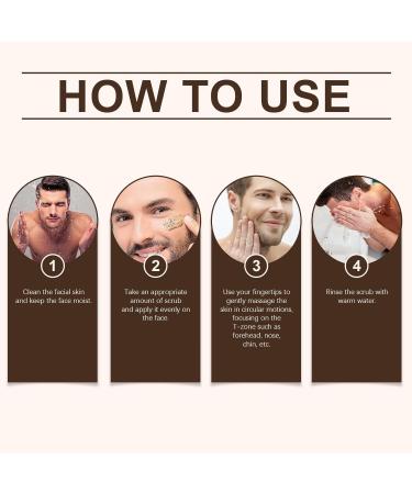 Coffee Facial Scrub for Men - Facial & Beard Cleansing Pore Refining Refreshing Comfortable & Deep Cleansing Paste - Buy Online on GoSupps.com