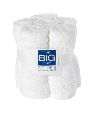 The Big One 6-pack Solid Washcloths (White)