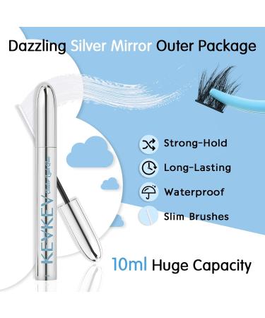 KevKev Eyelash Glue for Lash Clusters - Quick Dry Super Strong Hold 10ml Clear - Includes Remover & Cotton Swabs - Buy Online on GoSupps.com