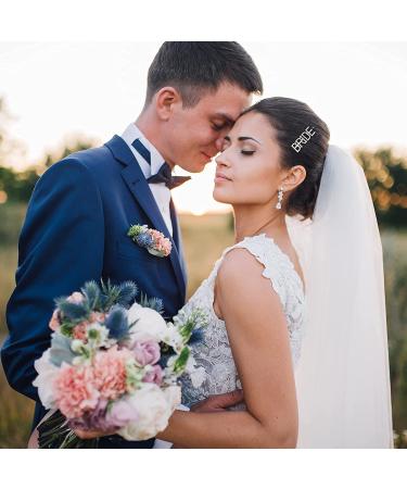 Bride Hair Clips - 2 Pcs Gold & Silver Rhinestone Letter Bobby Pins - Buy Online on GoSupps.com