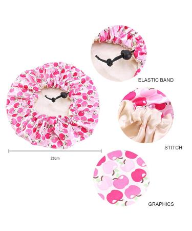 Kids Double Layer Satin Flower Bonnet - Adjustable Sleep Cap for Girls | 3pcs Cute Headwear Set - Buy Online on GoSupps.com