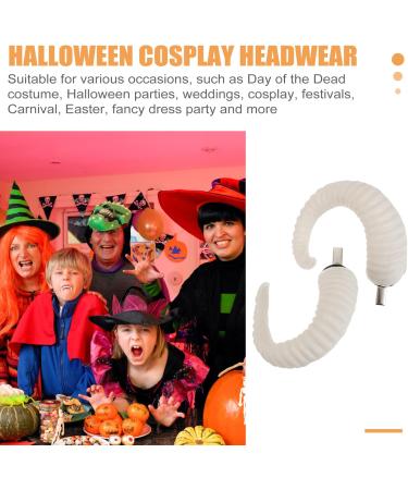 LALAFINA 1 Pair Sheep Horns Cosplay Ram Horns Ram Horns Cosplay Horns Hair Clips for Women Halloween Costume White One Size White - Buy Online on GoSupps.com
