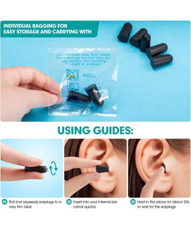 200 Pairs Black Foam Earplugs - Noise Cancelling Individually Bagged for Sleeping & Work - Sound Blocking & Snoring Relief - Buy Online on GoSupps.com