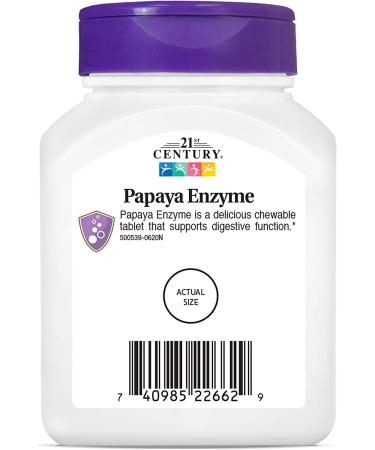 21st Century Papaya Enzyme Chewable Tablets - 100 Count for Digestive Health - Buy Online on GoSupps.com