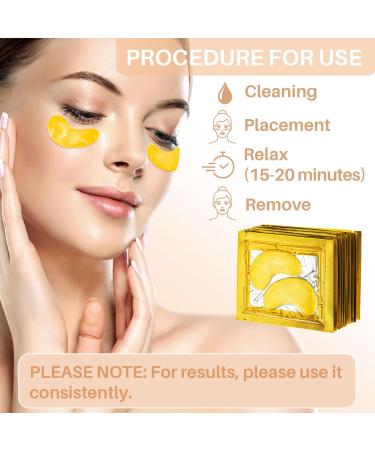 Gold Under Eye Patches - 30 Pairs for Dark Circles & Wrinkles | Golden Moisturizing Eye Mask for Women - Buy Online on GoSupps.com