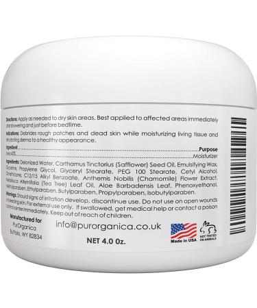 PurOrganica Urea 40% Foot Cream - Callus Remover for Thick, Cracked Skin - Moisturizes & Rehydrates - Made in USA - 1 Pack - Buy Online on GoSupps.com