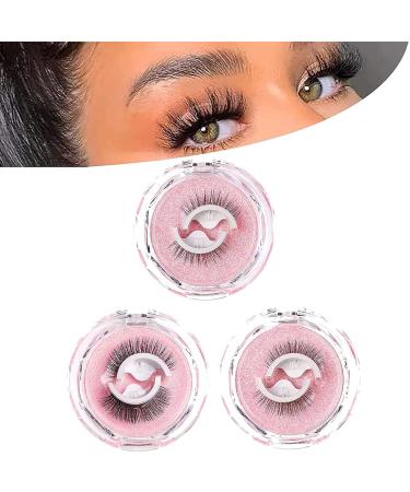 3 Pairs Pink Self-Adhesive Eyelashes | Snap-On No Adhesive False Lashes for Effortless Beauty - Buy Online on GoSupps.com