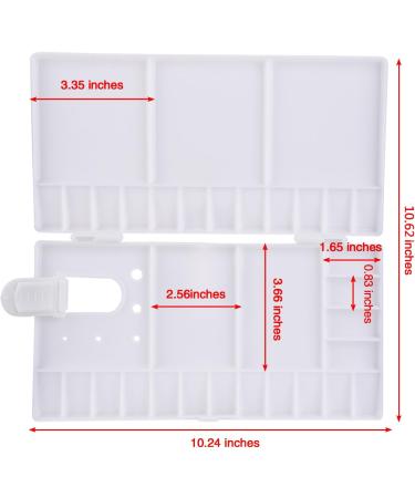 Watercolor Palette Folding Paint Tray with 33 Compartments, Thumbhole, and Brush Holders - White - Buy Online on GoSupps.com
