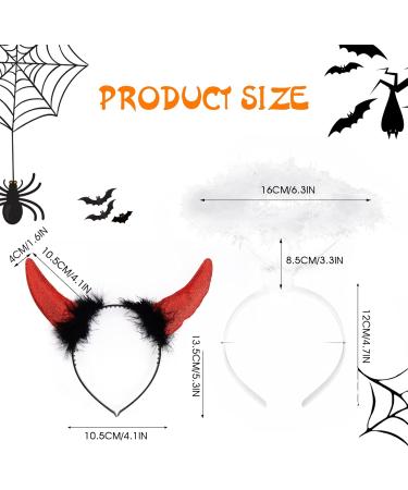 Lusofie Halloween Cosplay Angel Halo Headband Devils Horns Headband Angel and Devil Costumes Accessories for Halloween Christmas Masquerade - Buy Online on GoSupps.com