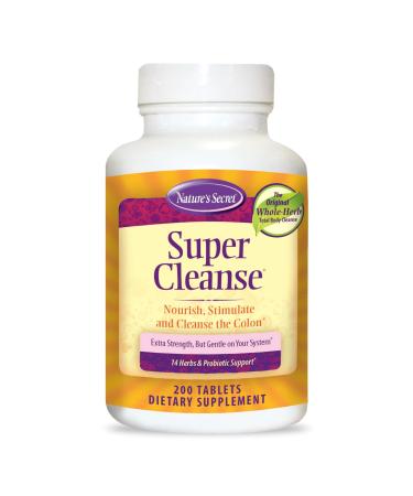Nature's Secret Super Cleanse - 200 Tablets - Nourish Stimulate & Purify The Colon - 100 Servings
