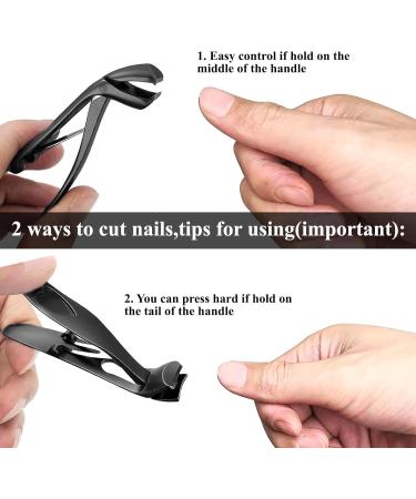 GMHLLES Nail Clippers Toe Nail Clippers for Thick Nails Toe Nail Clippers Nail Clippers Set for Men is Suitable for The Elderly Men Women Etc. (1 with A Pointed) - Buy Online on GoSupps.com