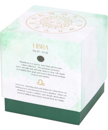 Libra Zodiac Candle - Sweet Jasmine Fragrance Bloodstone Crystal | Perfect Horoscope Gift - Buy Online on GoSupps.com
