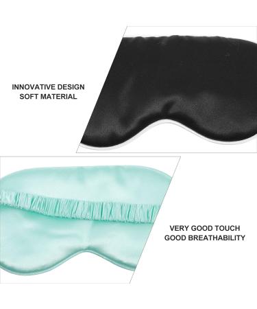 Mikinona 2 pi ces de Sommeil Soie Imit e Lot de Masques pour Yeux Occultant et pour Voyage Maison Noir Vert - Buy Online on GoSupps.com