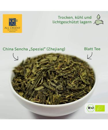 Buy All Orient Bio Sencha Green Tea 500g - Pure Loose Leaf from Zhejiang China - Natural Blend without Flavors - Buy Online on GoSupps.com
