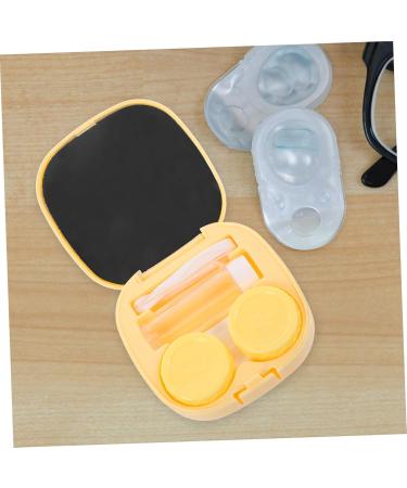 Homsfou Exquisite Contact Lens Holder Case with Makeup Mirror | 7.00x6.80x2.50cm - Ideal for Cosmetic Lenses Sorted Colors & Perfect Travel Accessory - Buy Online on GoSupps.com
