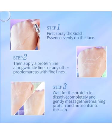 Protein Lifting Set Gold Face Serum Active Collagen Silk Thread Face Serum Absorbent Collagen Threads for Wrinkle Reduction Firming Skin - Buy Online on GoSupps.com