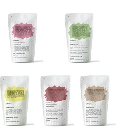 Yogi's Gift Pack of 5 Clays for Mask and Soap Making - Rose, French Green, Kaolin, Moroccan Red, Bentonite Clay - 8oz Each - Best Variety Pack for DIY Projects - Buy Online on GoSupps.com