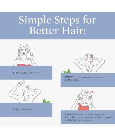 Better Not Younger Silver Lining Purple Shampoo - Sulfate-Free for Blonde Hair - With Burdock Root, Bamboo & Sage - 8.4 Fl Oz - Buy Online on GoSupps.com