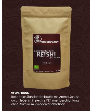 Reishi Bio Powder 500g - Premium Quality from Slovenia - High Safety - Sustainable - German Brand - Buy Online on GoSupps.com