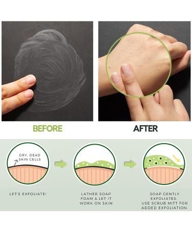 Korean Exfoliating Body Scrub Soap with Exfoliating Mitt - Brightening Foaming Body Scrub for Women and Men - Sensitive and Dry Skin Exfoliator (1 Pack) - Buy Online on GoSupps.com