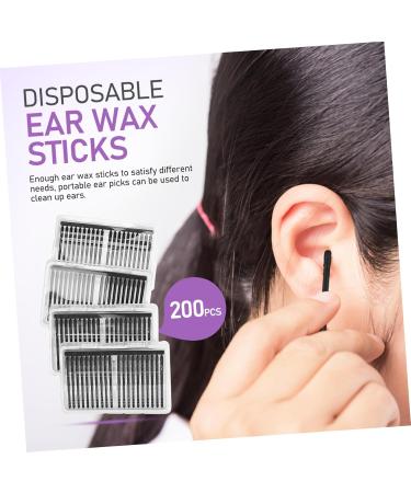DEARMAMY 200Pcs Disposable Ear Wax Cleaning Sticks Premium Sticky Ear Cleaner for Effortless Earwax Removal Comfortable and Safe Design for Ear - Buy Online on GoSupps.com