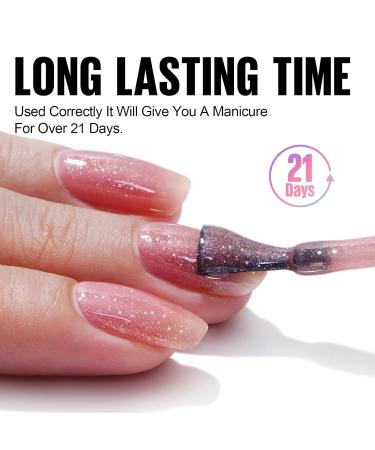 Buy Tomicca UV Nail Polish Glitter - 15ml Dark Pink Gel Varnish & Silver Glitter | Soak Off Manicure - Buy Online on GoSupps.com