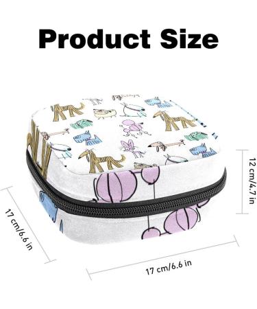 Colorful Line Dog Pattern Period Pocket Bag - Feminine Menstrual Cup Holder & Nursing Pad Storage for Women & Teens - Buy Online on GoSupps.com
