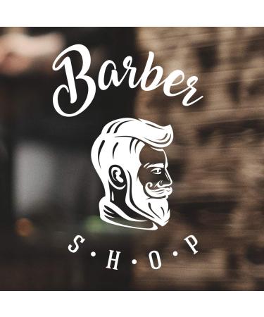 Barber Shop Wall Sticker Art Salon Decor Hair Beauty Sign Pole Man Vinyl Decoration Mural Barbershop Signs face Beard Style Hairdresser Logo Haircut Decal Hairdressing Hairstyle Quote Window White