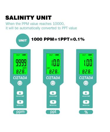Digital Salinity Tester for Salt Water - Aquarium Salinity Meter | IP67 Waterproof | 0-200 PPT Large Range Multi-Parameter Tester for Seawater, Fish Tank, Hydroponics - Buy Online on GoSupps.com