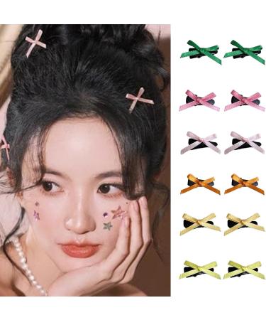 AJOIDR 2pcs Bowknot Shape Hairpins Hot Girls Ribbon Bowknot Hair Clip New Year Hair Clip for Woman Ponytail Hair Clip - Buy Online on GoSupps.com