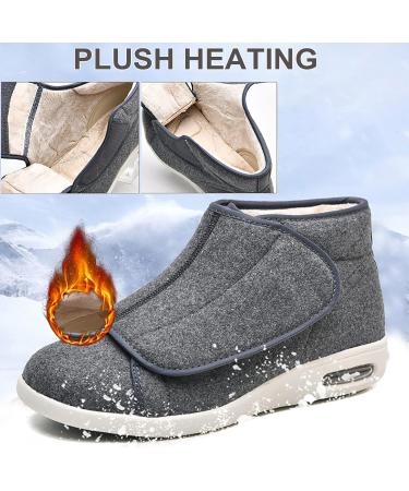 Warm Wool Orthopedic Walking Shoes for Wide Feet - Grey - Men 6/Women 7 - Buy Online on GoSupps.com