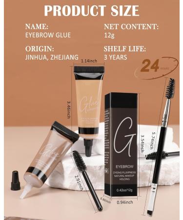 Waterproof Tinted Eyebrow Gel Kit-2PCS Auburn Thickening Brow gel para cejas Brow Fillers Fast Definitio Brow Glue Natural Long Lasting Waterproof brow Makeup for Women with 2 Eyebrow Brushes-Set 02 #02 Auburn - Buy Online on GoSupps.com